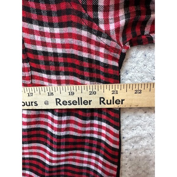 Jolie & Joy Hoodie Shacket Size X-Large Plaid Jacket Light Button Up Layering - Picture 10 of 13